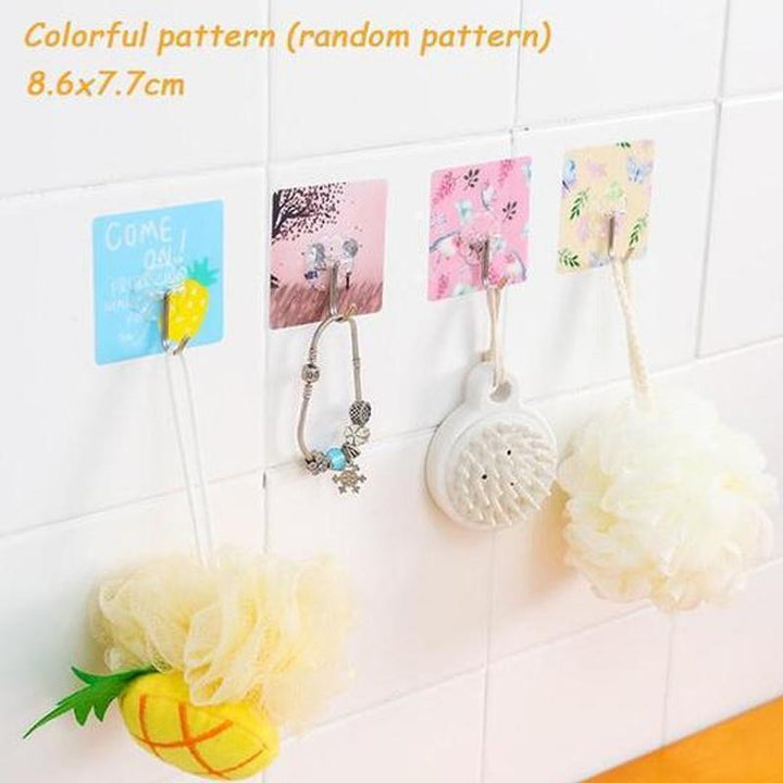 Practical adhesive utility hooks for kitchen and bathroom, easy to install, punch-free