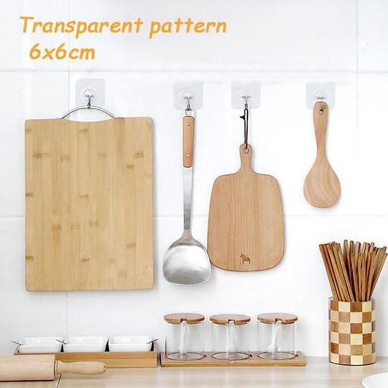 Houseware seamless adhesive hooks for diverse home organization and storage needs