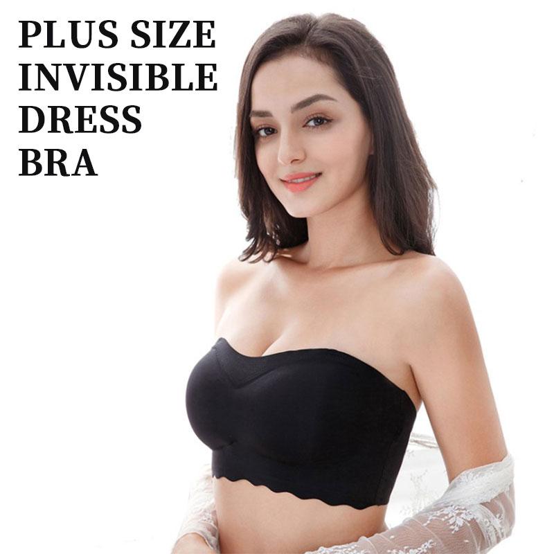 Black seamless ice silk strapless bandeau top, ultimate comfort bra for women, versatile tube top.