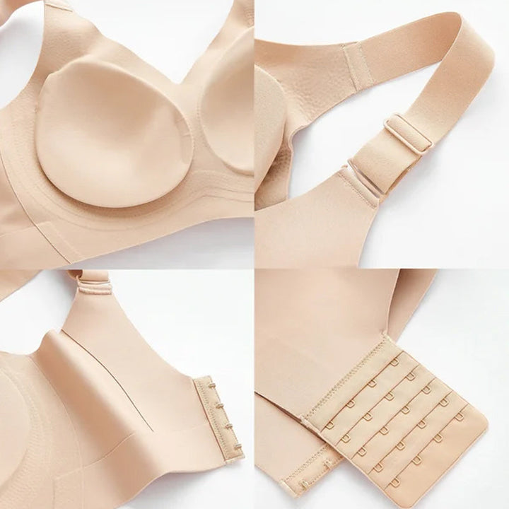 Women's wire-free everyday bra, seamless and comfortable, with lifting design and strong side support.