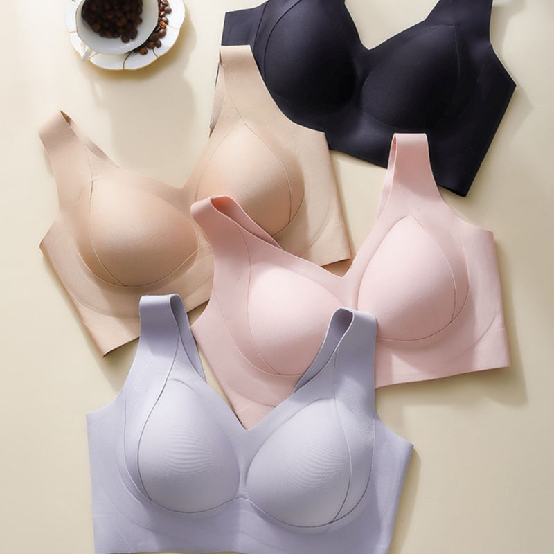 Comfortable everyday women's bra: seamless, wire-free, lifting, with full coverage and side support.