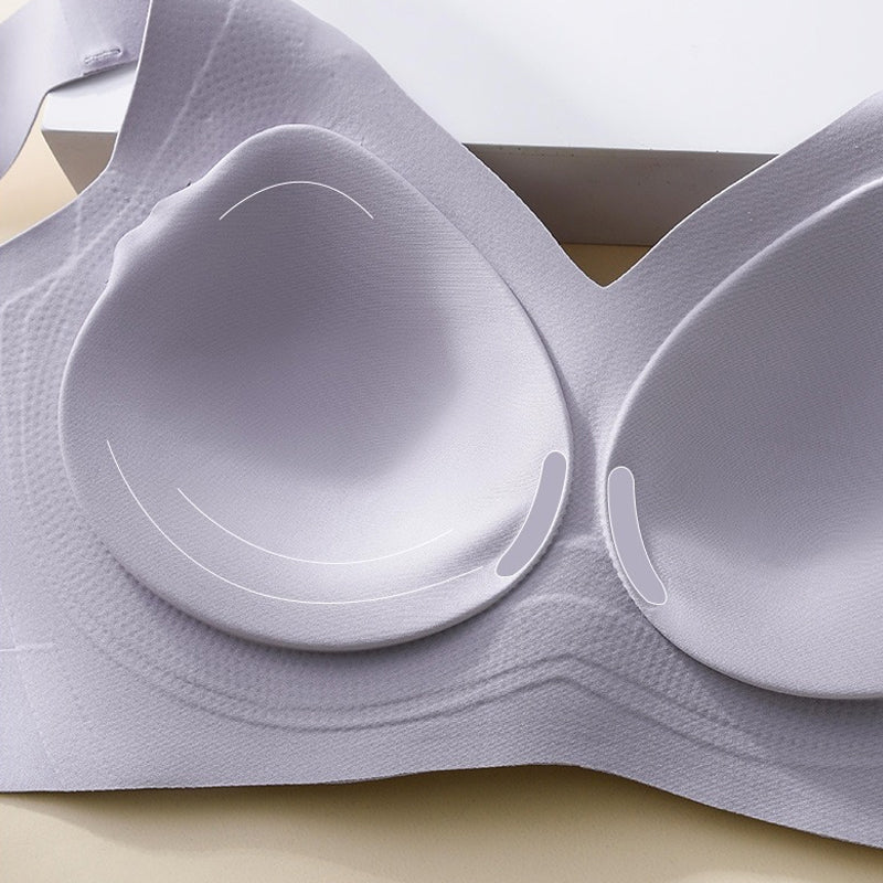 Nylon women's seamless wire-free bra offering gentle lift and superior side support for all-day comfort.
