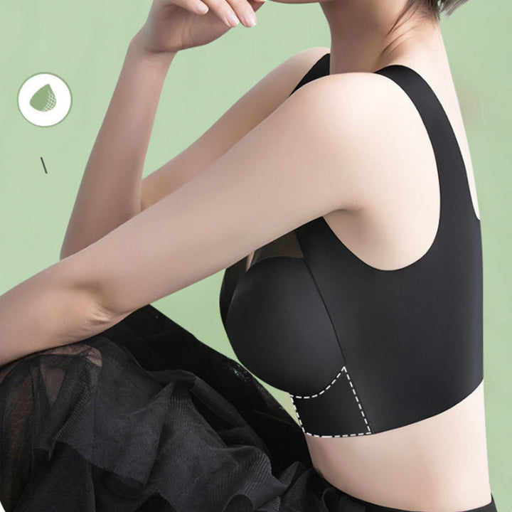 Soft nylon women's seamless wireless bra, ultra-thin and comfortable for sleep
