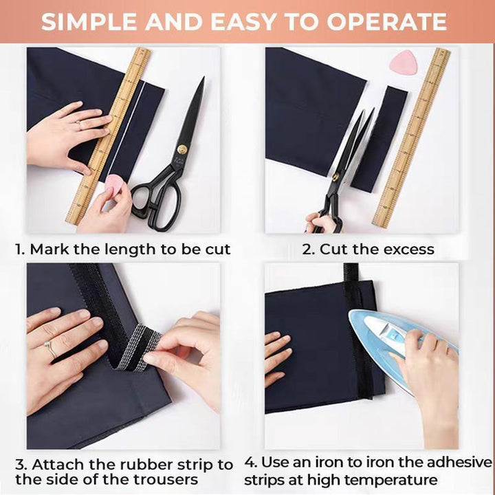 Iron-on hemming tape for clothing, a convenient fabric adhesive solution for durable, professional-looking hems.