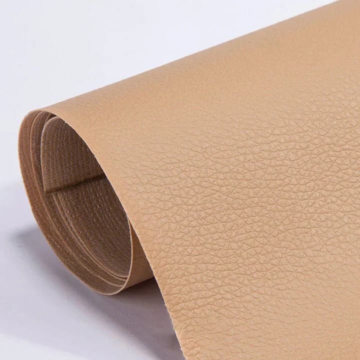 Strong self-adhesive leather tape roll for repairing cracks on sofas & automotive seats.