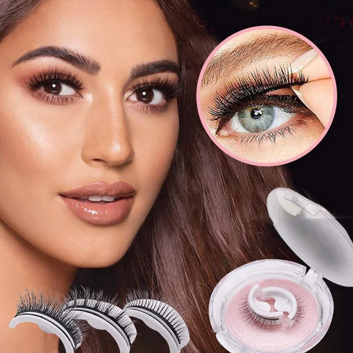 Self-adhesive reusable false eyelashes for women. Easy quick apply eye makeup, perfect for beauty & glamour.