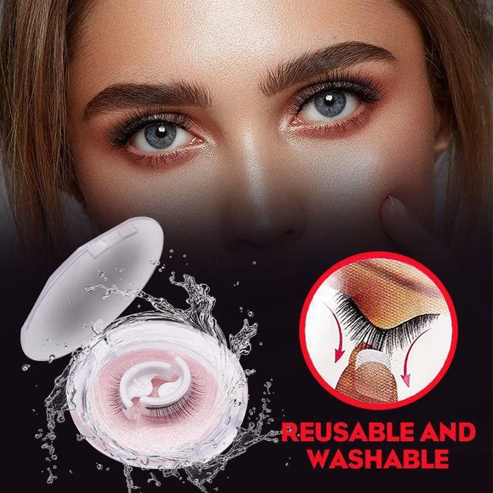 Glamorous self-adhesive reusable eyelashes for women. Achieve stunning eye makeup effortlessly, a beauty essential.