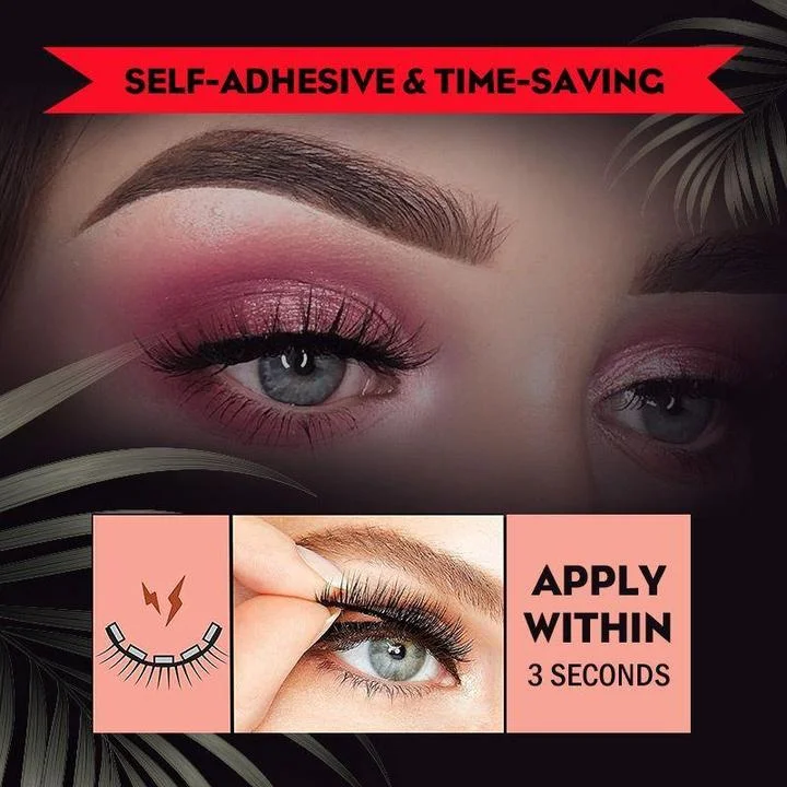 Effortless application with self-adhesive reusable eyelashes. Women's false lashes for beautiful, quick eye makeup.