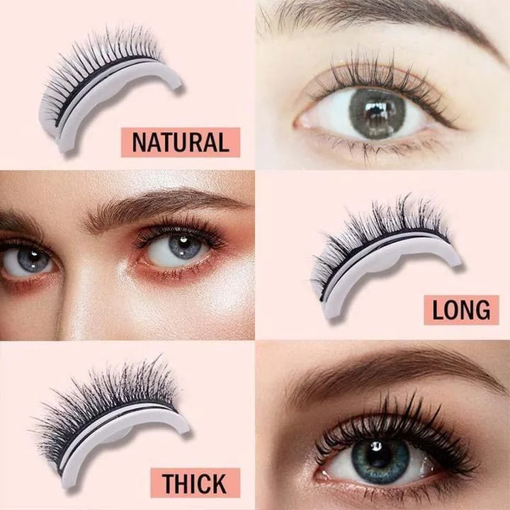 Premium self-adhesive reusable false eyelashes. Women's easy-to-apply lash extensions for stunning eye makeup.