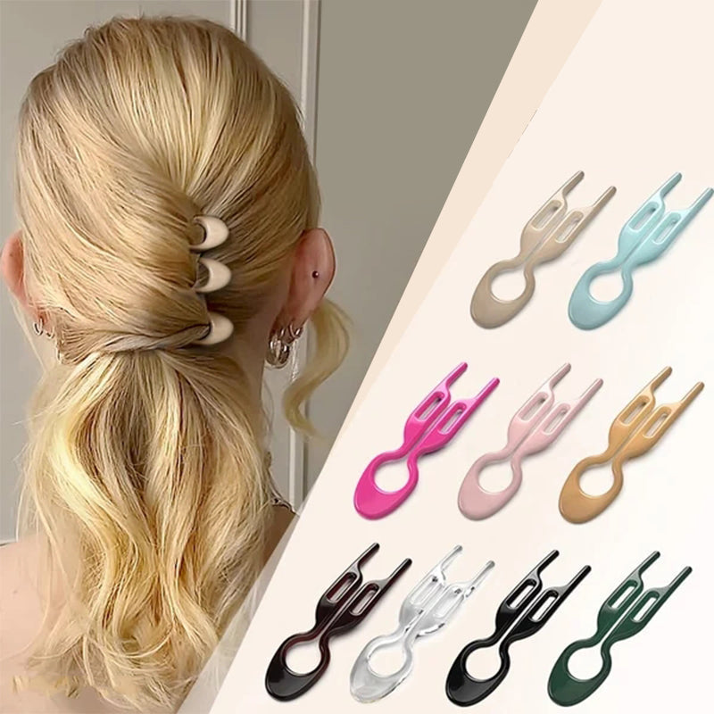 Set of 10 black women's effortless updo hair pins, perfect for quick hair styling and elegant looks.