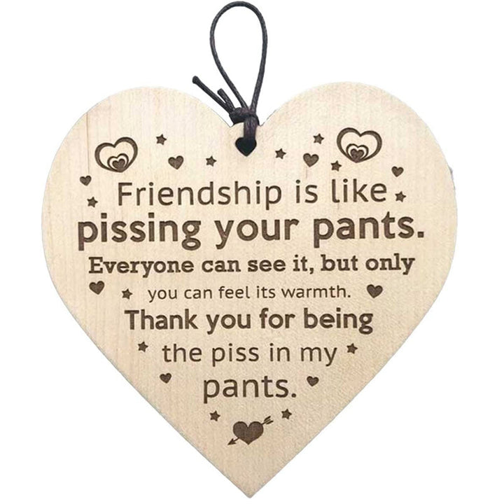 Charming wooden friendship Christmas ornaments, adding warmth to your holiday tree decor.