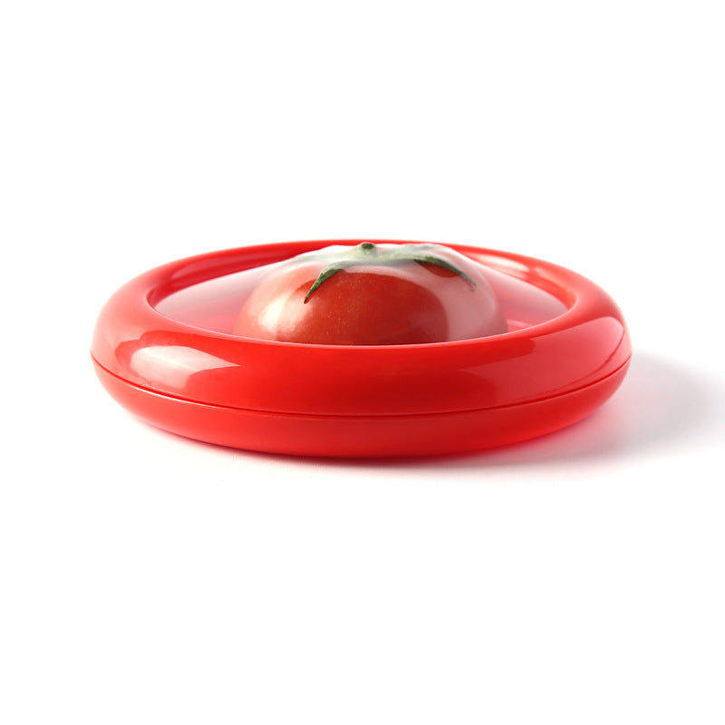 Reusable Food Film Storage Box filled with sliced bell peppers, demonstrating efficient food keeping