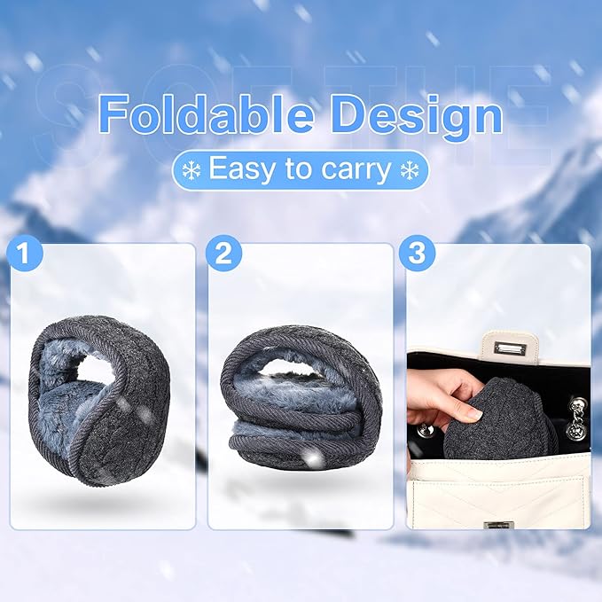 Soft fleece-lined knitted ear warmers for ultimate winter comfort. Unisex design, bundle of 4 for cold weather.