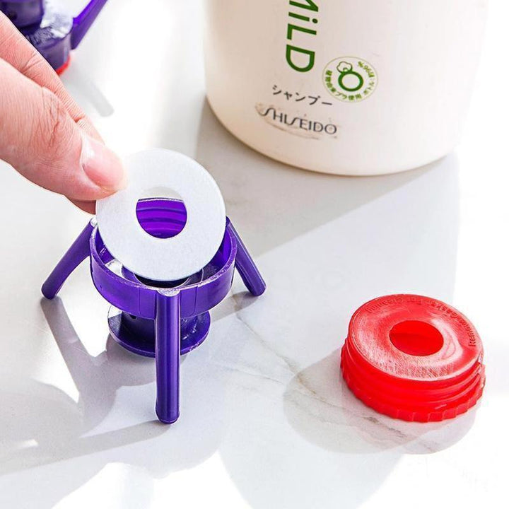 Innovative bottle emptying accessory for organized storage and efficient dispensing in any room