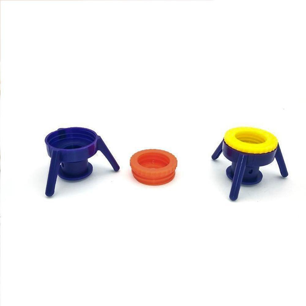 Multi-color bottle emptying dispenser kit for various household liquids, maximizing product use