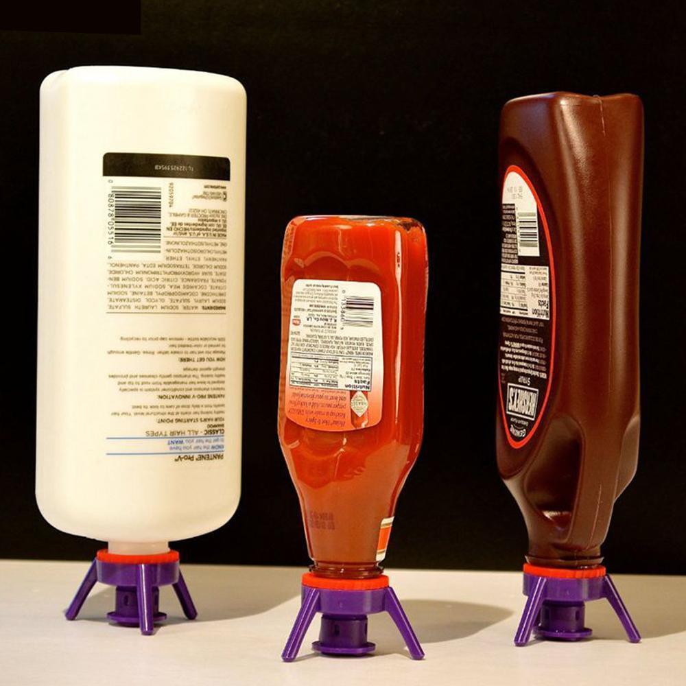 Bathroom organizer: set of 6 bottle emptying stands for shampoo, conditioner, and lotions