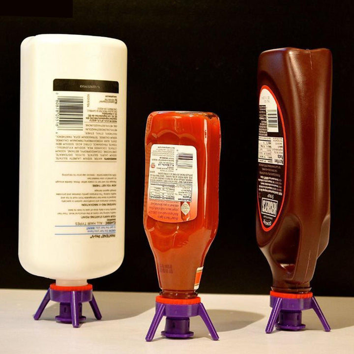 Bathroom organizer: set of 6 bottle emptying stands for shampoo, conditioner, and lotions
