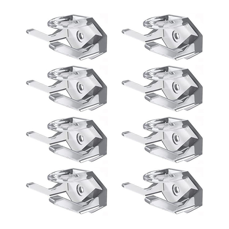 Close-up of a single adhesive cap hook's design, highlighting its transparent and low-profile nature.