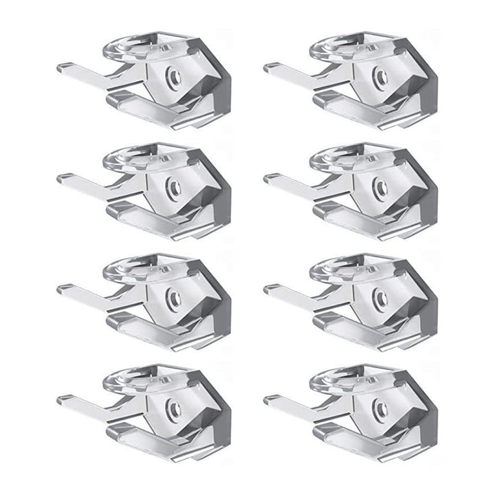 Close-up of a single adhesive cap hook's design, highlighting its transparent and low-profile nature.