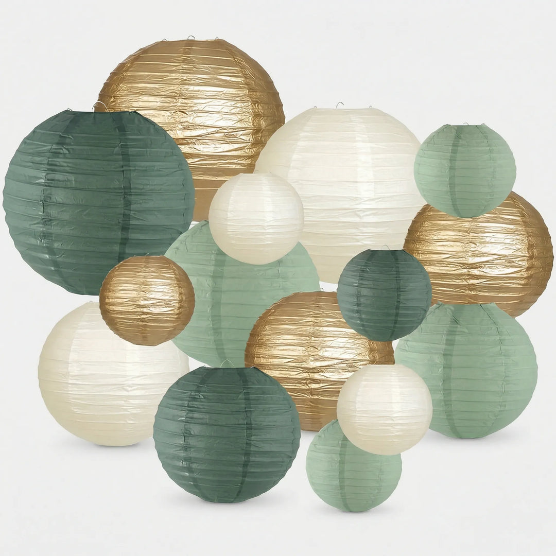 Versatile round hanging lanterns, ideal for party decorations, ambient lighting, and elegant event decor.