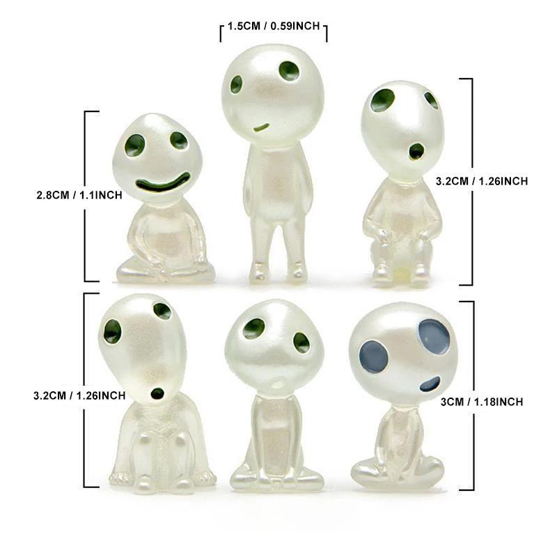 Full set of glow-in-the-dark elf figures, ideal for creating a whimsical fairy garden landscape