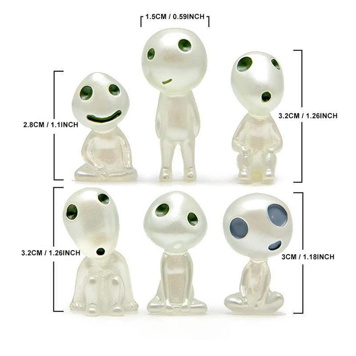 Full set of glow-in-the-dark elf figures, ideal for creating a whimsical fairy garden landscape
