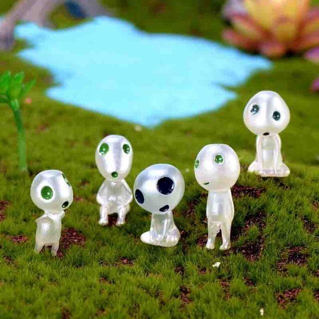 Collection of fantasy glow-in-the-dark elves, suitable for miniature gardens and outdoor decor
