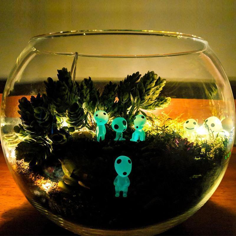 Glow-in-the-dark forest elves set, perfect for adding whimsy to any micro landscape or garden