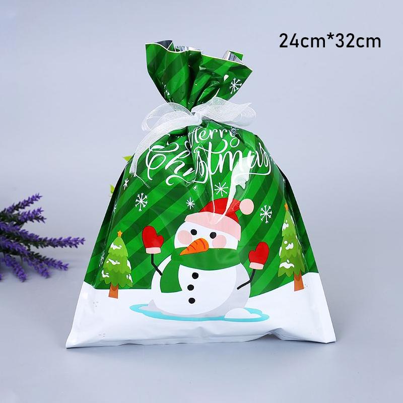 Stack of neatly folded reusable Christmas gift bags, ready for holiday gifting and festive celebrations, durable