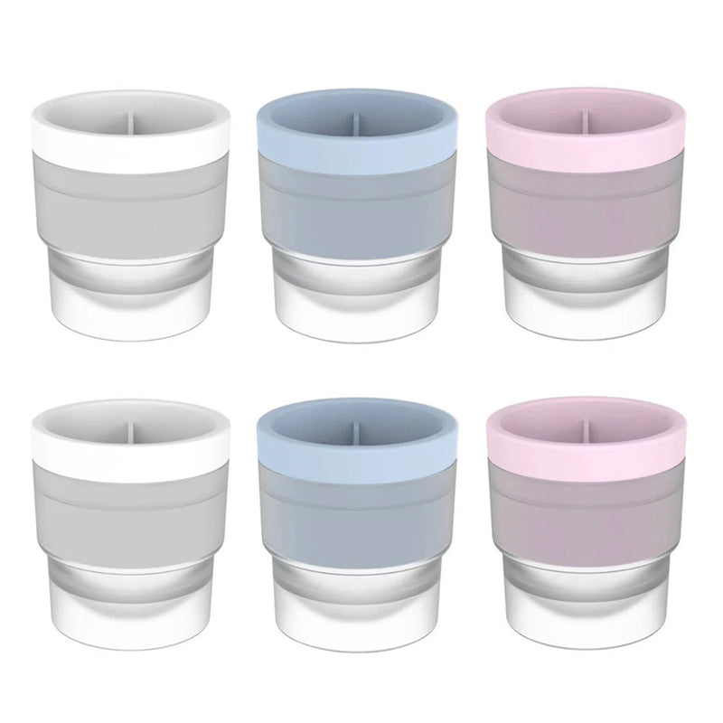 Packaging of the stackable circular sphere ice ball molds, emphasizing their reusable and kitchen tool features.