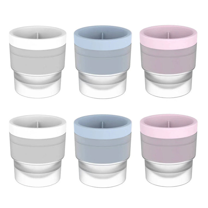Packaging of the stackable circular sphere ice ball molds, emphasizing their reusable and kitchen tool features.