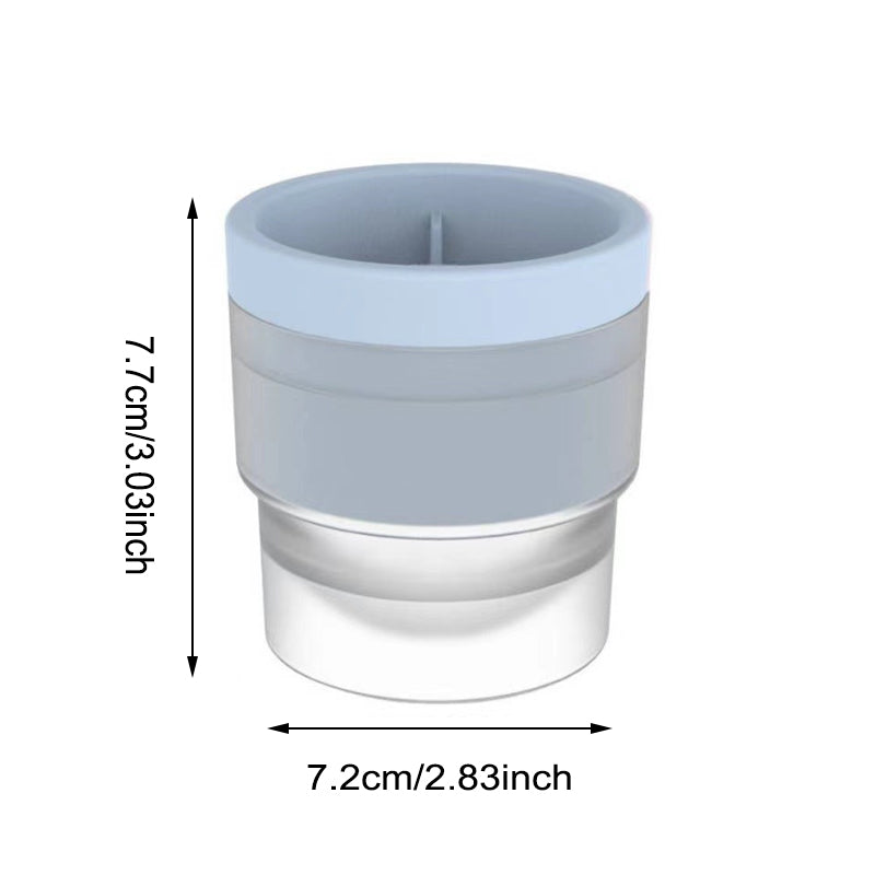 Illustration of how to use the stackable sphere ice molds: fill, freeze, and release for perfect ice.