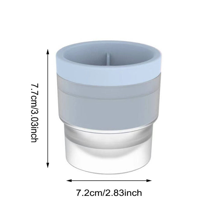 Illustration of how to use the stackable sphere ice molds: fill, freeze, and release for perfect ice.