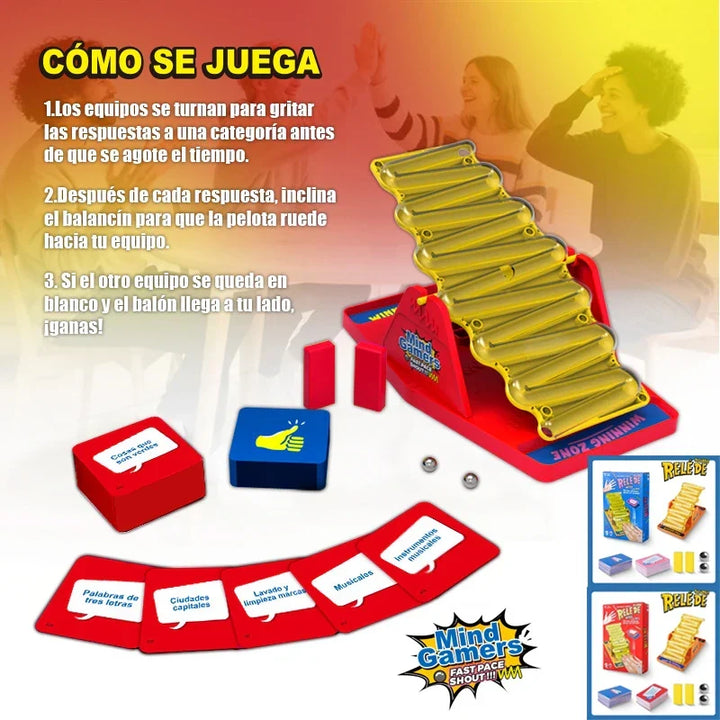 Family-friendly ShoutSlide interactive tabletop game. Fun tilt challenge for kids and adults, great for game night.