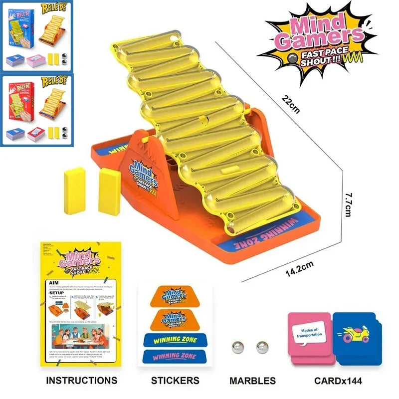 ShoutSlide party game. Fast-paced interactive tabletop tilt game for group play, bringing fun & competition.