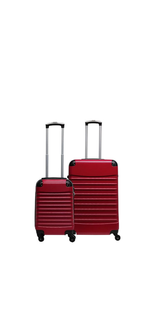 Siena Rosso 2-piece hardshell suitcase set. Durable red luggage with spinner wheels for travel.
