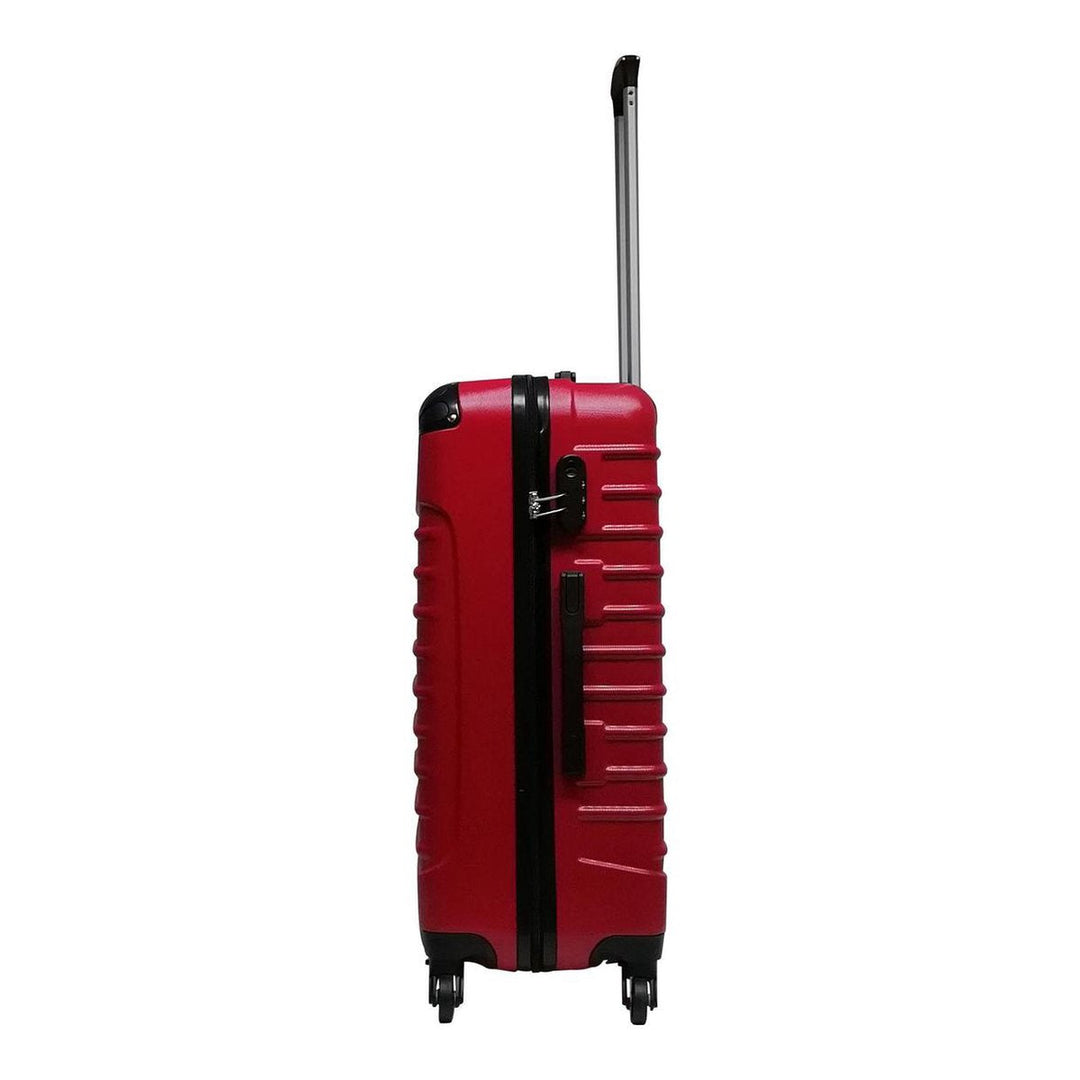 Elegant 2-piece Siena Rosso red hardshell luggage, perfect for organized and stress-free international travel.