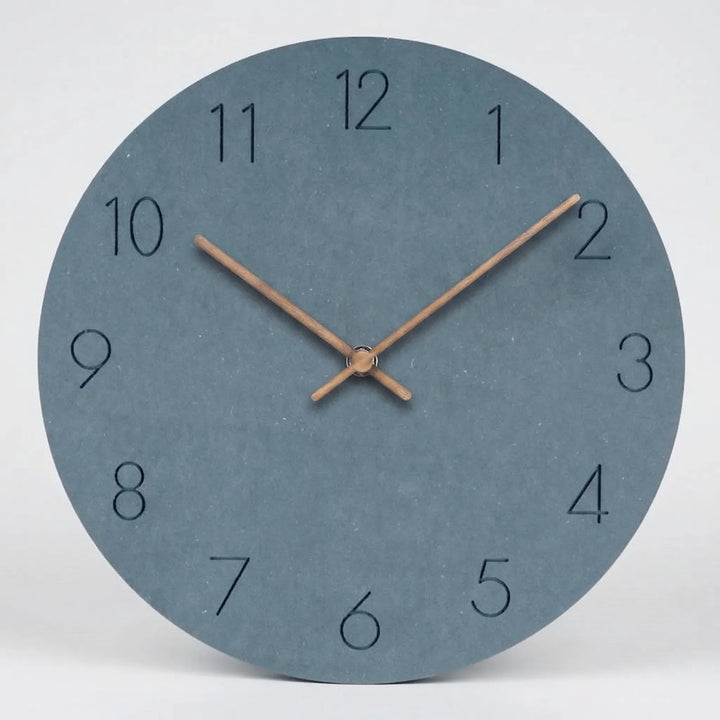 Modern silent wall clock, clean minimalist round shape, perfect for any room decor.