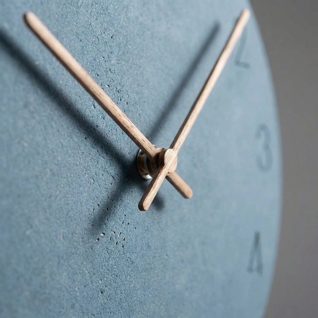 Scandinavian style round wall clock, silent movement, ideal for home & office decor.