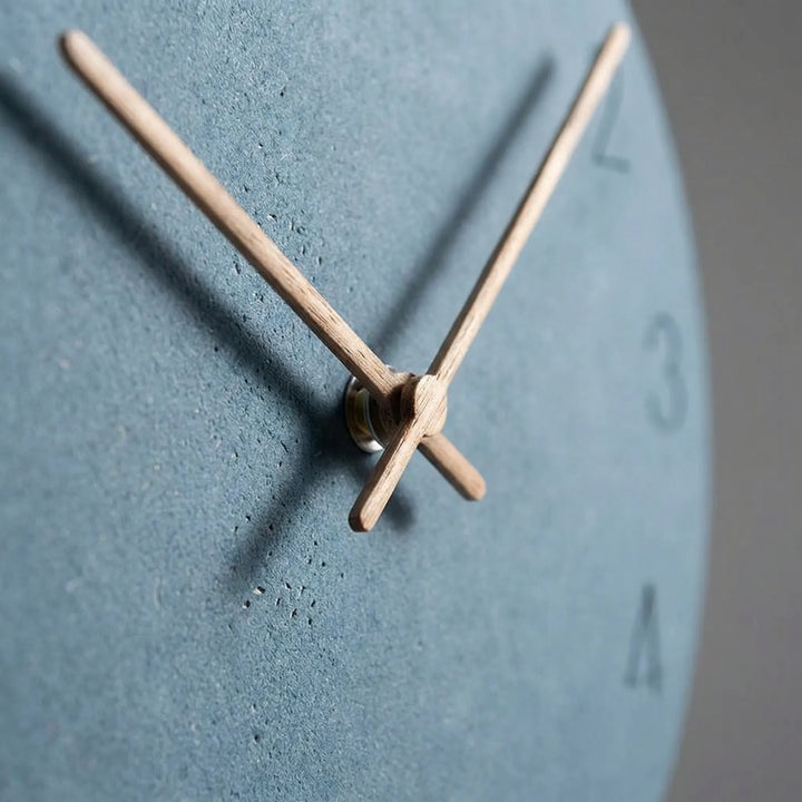 Scandinavian style round wall clock, silent movement, ideal for home & office decor.