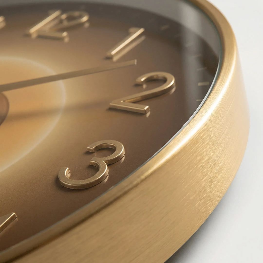 Modern minimalist analog clock, silent sweeping movement, perfect for home office decor.
