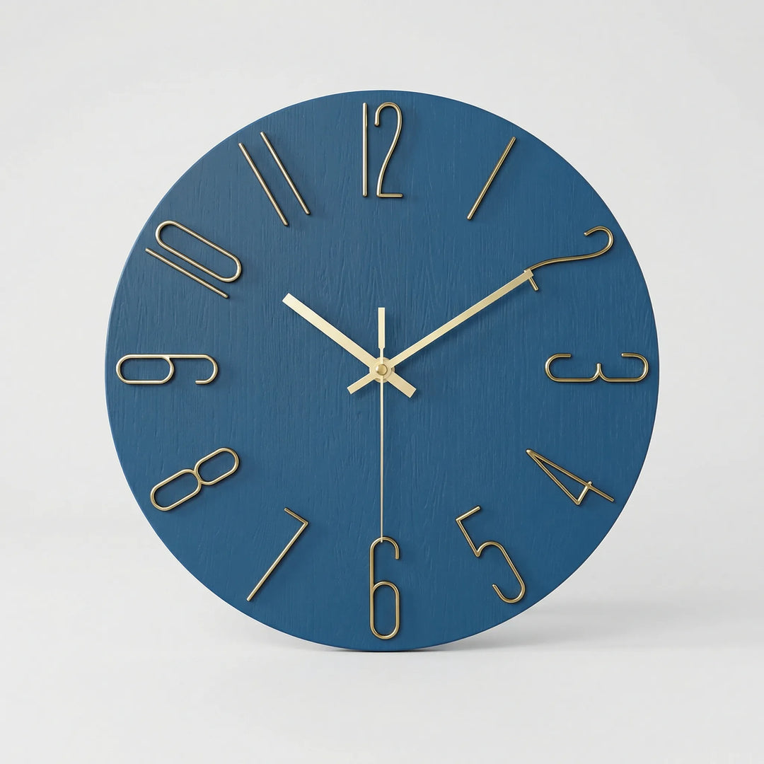 Quiet round wall clock, perfect for bedroom, living room, or kitchen with no ticking sound.