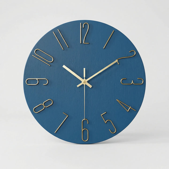 Quiet round wall clock, perfect for bedroom, living room, or kitchen with no ticking sound.