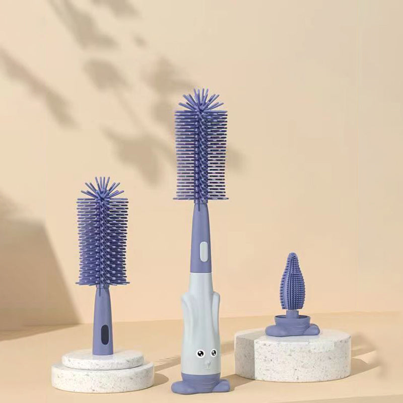 Soft yet durable silicone bristles of the baby bottle cleaning brush, ensuring scratch-free hygiene