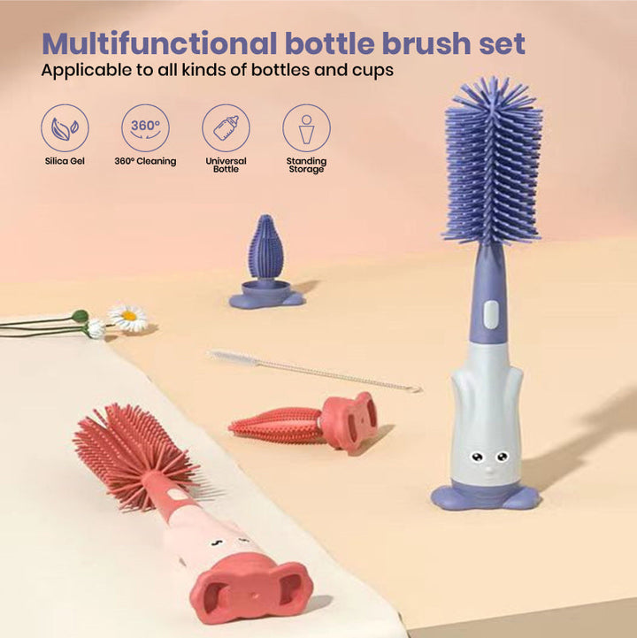BPA-free silicone cleaning set for baby bottles and nipples, a must-have new mom gift, kitchen helper