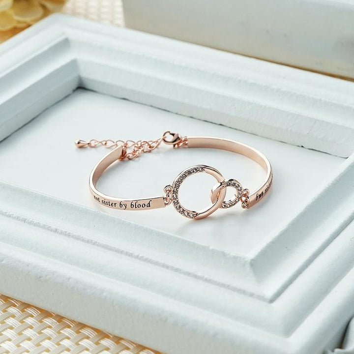 Golden adjustable charm bracelet, a thoughtful best friend gift with an inspirational message, women's jewelry.