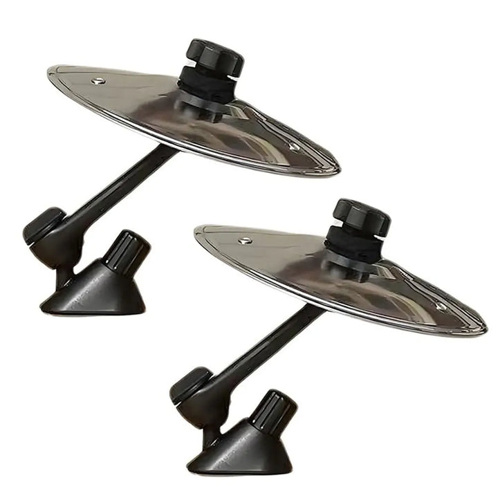 Silver vent mount percussion clips (2-piece set) by ClipDrumz. Attach to car dashboard vents for rhythm & fun.