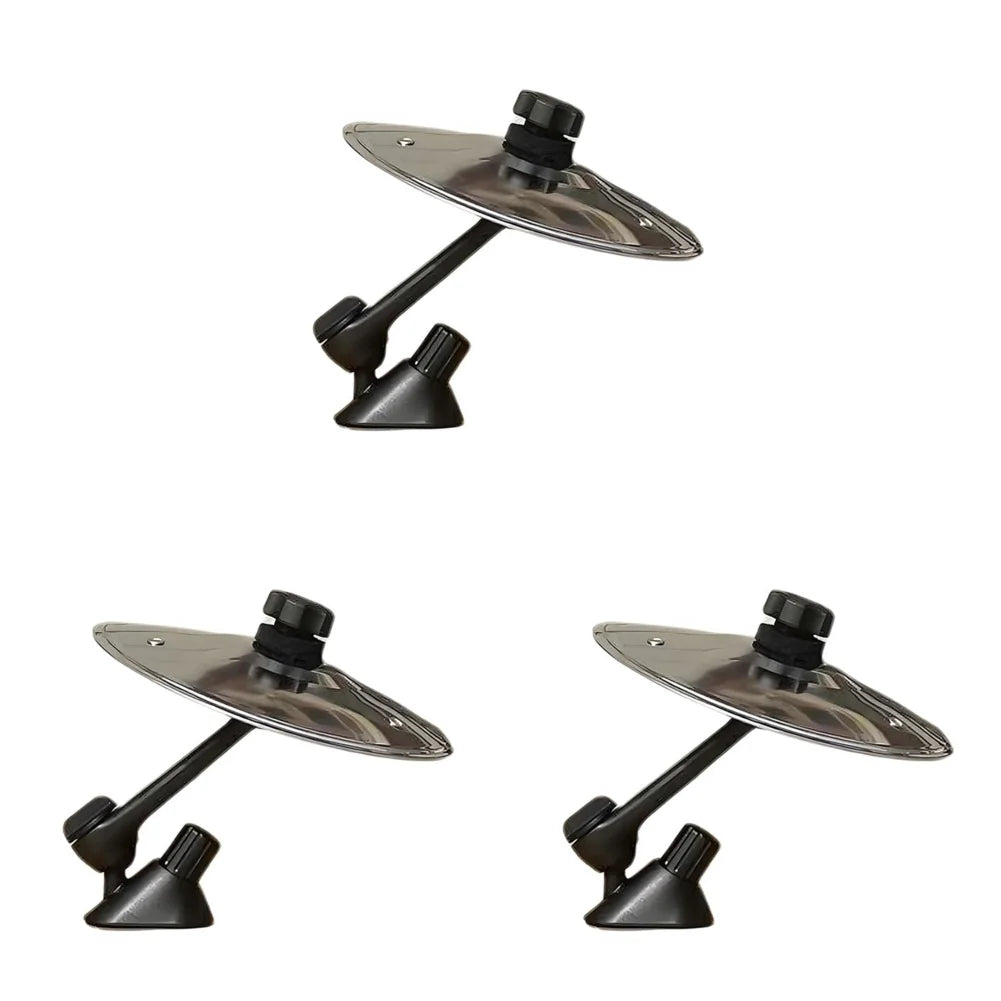 Two silver percussion clips by ClipDrumz, designed for car dashboard vents. Fun vehicle gadget & unique car accessory.