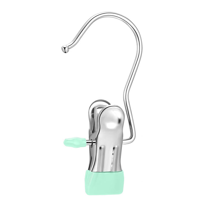Pack of silver hanging hooks clips, essential for maximizing closet space and organization