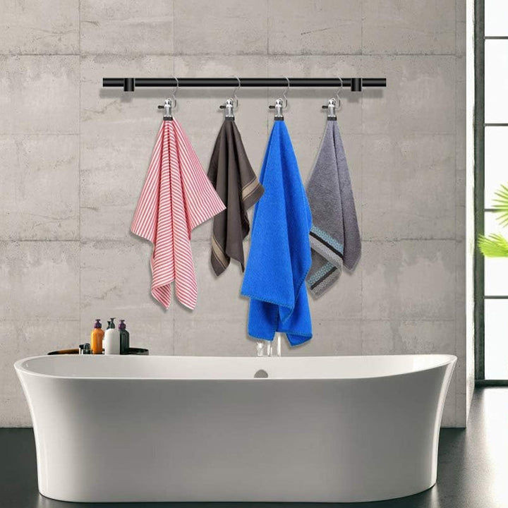 Set of silver heavy-duty hanging clips, designed for efficient wardrobe organization and space saving